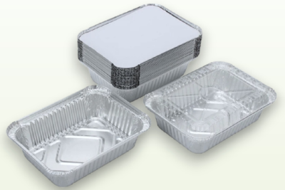 Rectangular aluminum tray