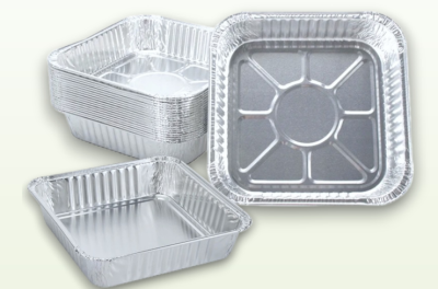 Square aluminum tray